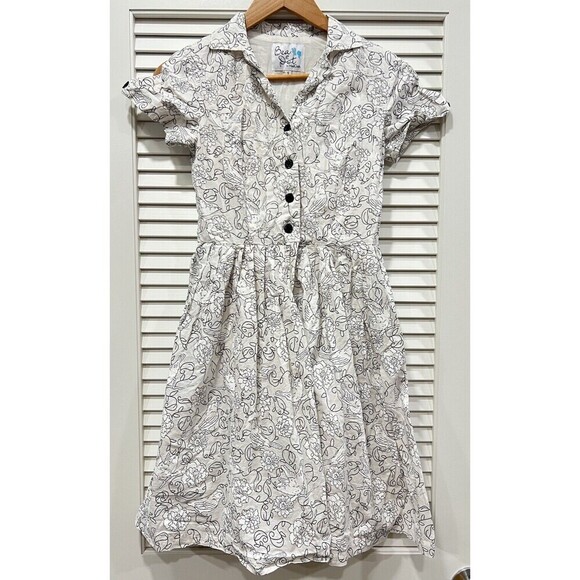 Bea & Dot By ModCloth Dresses & Skirts - Bea & Dot By ModCloth Bird & Flower Floral Print Dress Small Picnic Spring